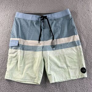 NEW Rip Curl Board Shorts Mens 33 Blue Swim Trunks Hybrid Surf Hike Fish Outdoor